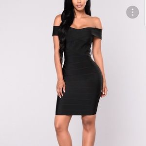 Fashion nova little black dress off the shoulder